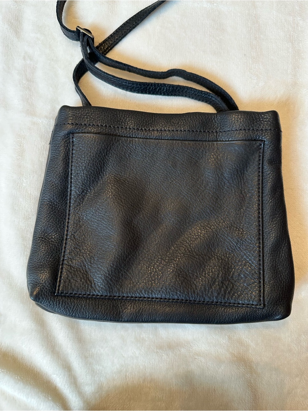 Black Leather Duke Crossbody Bag with Metal Stud Accents - Picture 2 of 6